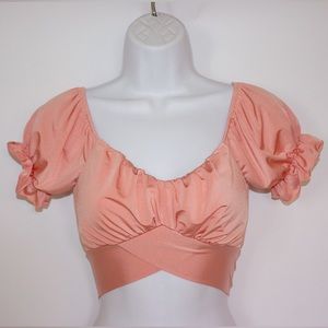 Chocolate USA Crop Top | Peach | Small